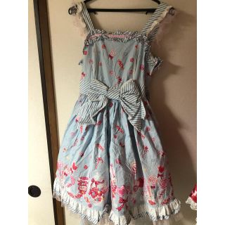 アンジェリックプリティー(Angelic Pretty)のアンジェリックプリティ　ジャンパースカート　サックス　キャンディー(ひざ丈ワンピース)