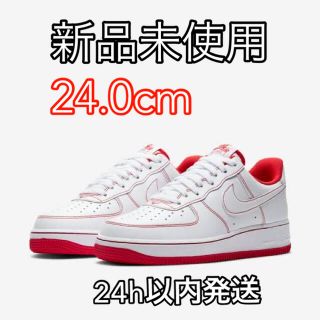 ナイキ(NIKE)の【24.0cm】NIKE エアフォース1 '07 ステッチ ラディアントレッド(スニーカー)