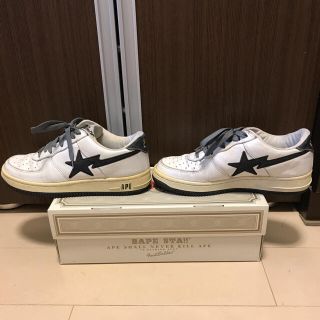 アベイシングエイプ(A BATHING APE)のBAPE STA White/Denimエイプの初期スニーカーデニム サイズ8(スニーカー)