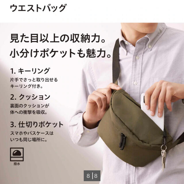 UNIQLO(ユニクロ)の【オンライン完売品】ユニクロ　ボディバッグ　ウエストバッグ メンズのバッグ(ウエストポーチ)の商品写真