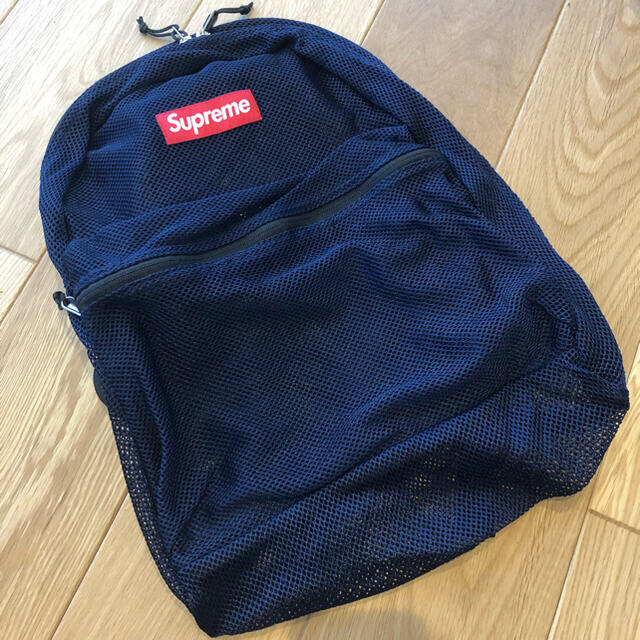 supreme メッシュ　リュック　ネイビー