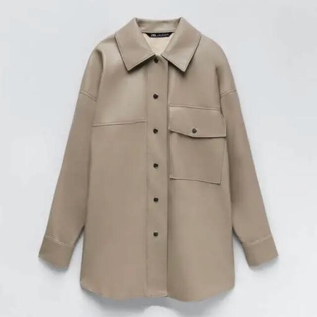 ZARA フェイクレザー　シャツジャケット