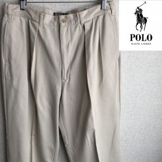 ポロラルフローレン(POLO RALPH LAUREN)の90s POLO RALPHLAUREN ワイドシルエット  チノパン　2タック(チノパン)