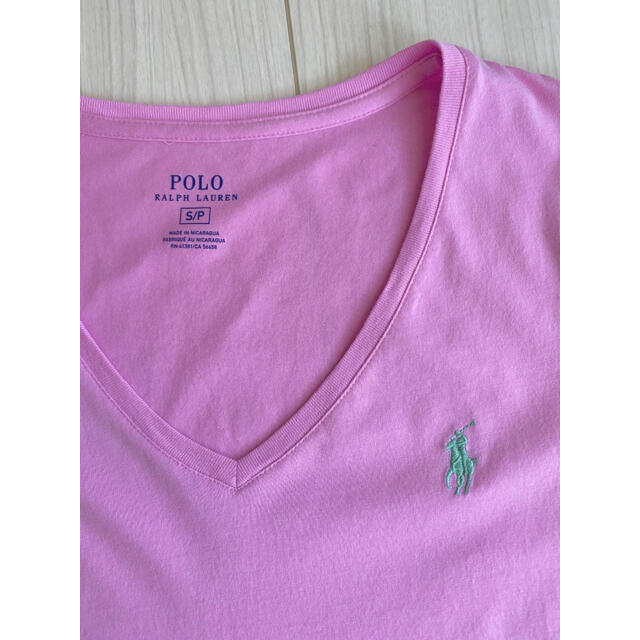 POLO RALPH LAUREN(ポロラルフローレン)の【4/25までGW前限定値下げ】美品　ラルフローレン  VネックTシャツ レディースのトップス(Tシャツ(半袖/袖なし))の商品写真