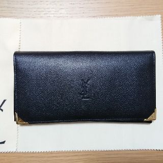 サンローラン(Saint Laurent)の【極美品】 イヴ・サンローラン 長財布 レザー 本革 ゴールド  レディース(財布)