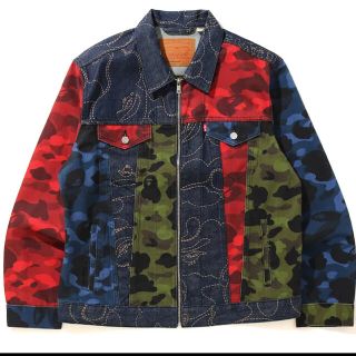 アベイシングエイプ(A BATHING APE)のBAPE X LEVI’S MULTICOLOR CAMO JACKET (Gジャン/デニムジャケット)