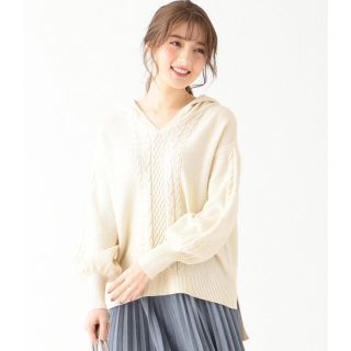 フェルゥ(Feroux)の♡Merry様専用♡新品タグ付き　フェルゥ　ケーブルフーディーニット(ニット/セーター)