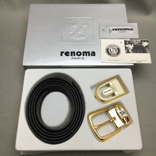 レノマ(RENOMA)のrenoma メンズ レザーベルト ゴールドバックル 送料込み(ベルト)