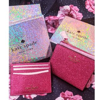 kate spade new york - ケイトスペードのキラキラ財布とカード、定期 ... 新品✨kate spade♥キラキラ✨財布????とカード入れ????箱あり????