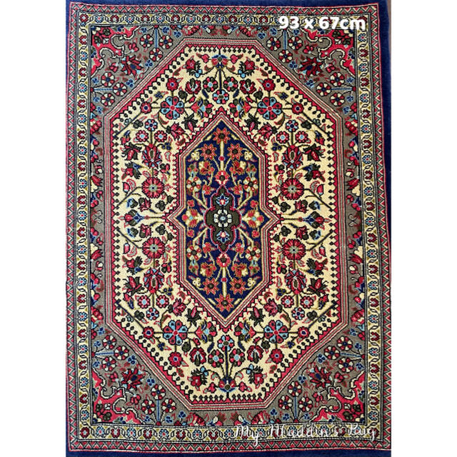 クム産 ペルシャ絨毯 コルクウール 93×67cm | フリマアプリ ラクマ