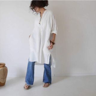 ARGUE  COTTON LINEN FRENCH VINTAGE TUNIC