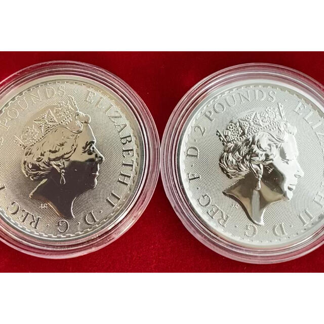 銀貨 ブリタニア銀貨 1オンス×2枚 純銀 2021年 silver999 