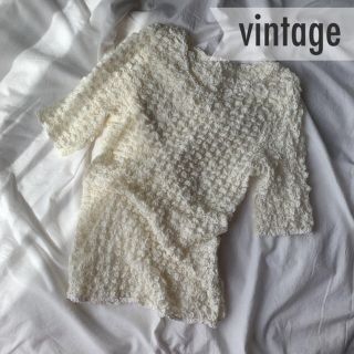 ロキエ(Lochie)の春服【vintage】古着女子　レトロ　レース　ポップコーン　トップス(Tシャツ(半袖/袖なし))