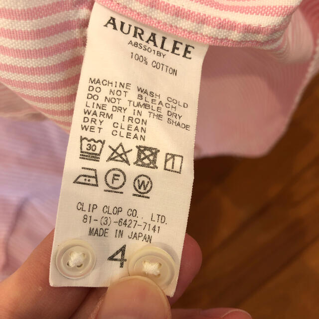 AURALEE ピンクストライプ シャツ メンズのトップス(シャツ)の商品写真