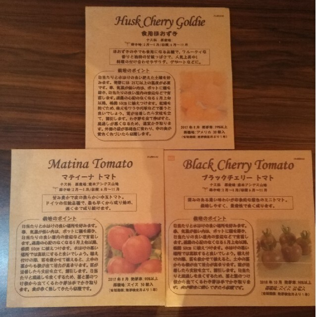 トマトの種　10種類セット　たねの森 食品/飲料/酒の食品(野菜)の商品写真
