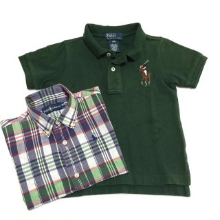 ラルフローレン(Ralph Lauren)の2点☆ポロシャツ24M/90×シャツ100(Tシャツ/カットソー)