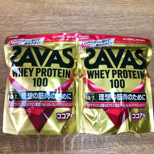 SAVAS - 【新品未開封】ザバスホエイプロテイン100ココア味(1.05kg)2個 ...