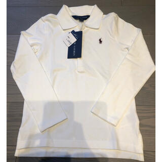 ポロラルフローレン(POLO RALPH LAUREN)のポロラルフローレン　長袖ポロシャツ　新品タグ付　120 白(Tシャツ/カットソー)