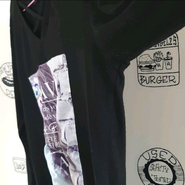 ロングTシャツ　黒　 レディースのトップス(カットソー(長袖/七分))の商品写真