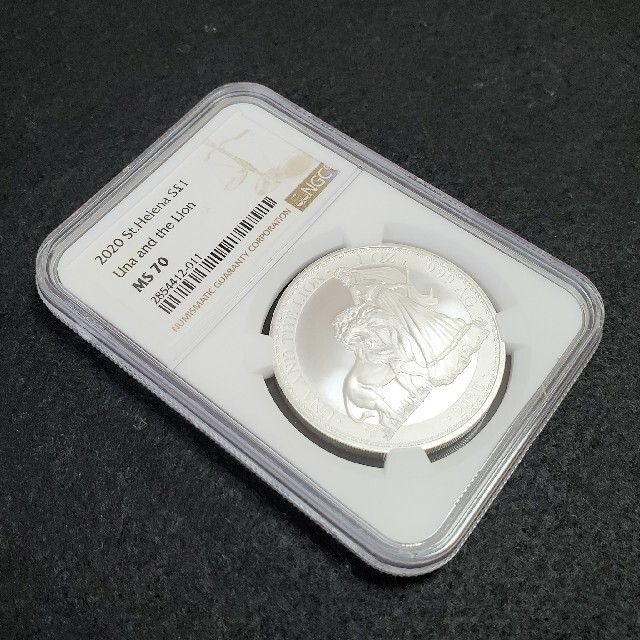50枚額面１ドル素材2020 ウナとライオン セントヘレナ 銀貨 MS70