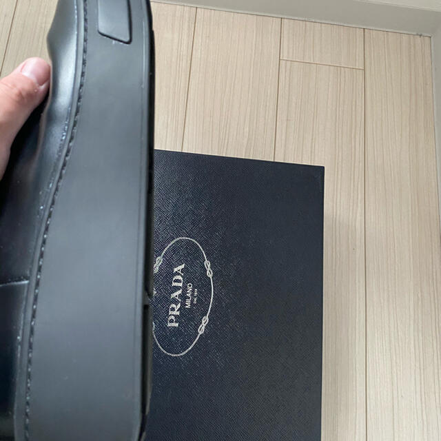 prada black leather ankle boots 9.5 28.5 - ブーツ