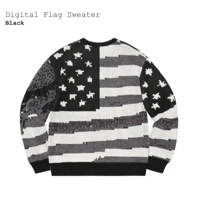 Supreme(シュプリーム)の【新品タグ付】supreme Digital Flag Sweater 黒 M メンズのトップス(ニット/セーター)の商品写真