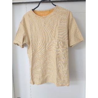 ユニクロ(UNIQLO)のUNIQLO×Lemaire　Tシャツ　イエロー　ストライプ(Tシャツ/カットソー(半袖/袖なし))