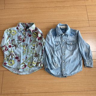 ベビーギャップ(babyGAP)のベビーギャップ　長袖　ダンガリーシャツ　デニムシャツ2枚セット　100 105(ブラウス)