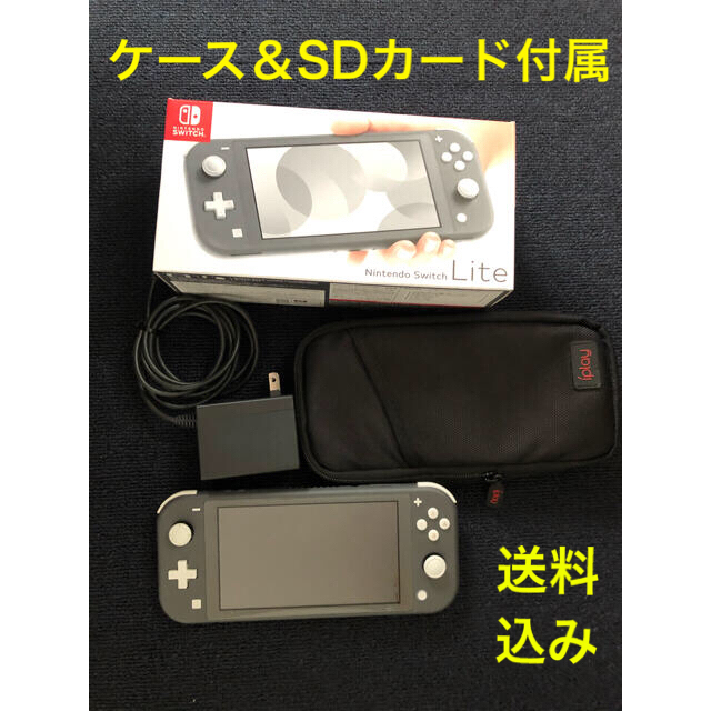 Nintendo Switch Liteグレー　ケース込み(強化ガラス)