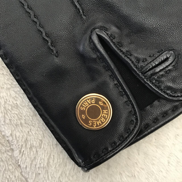 Hermes - 【新品】エルメス 手袋 セリエ 6.5 17cm ブラック レザー