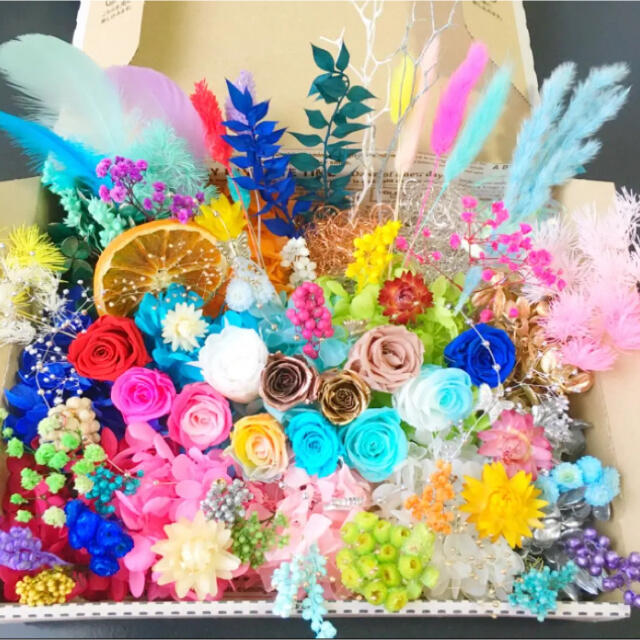 花材セット パープル No.584 - プリザーブドフラワー 花材セット パープル No.584