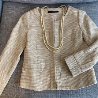 ユナイテッドアローズグリーンレーベルリラクシング(UNITED ARROWS green label relaxing)のグリーンレーベルリラクシング　ノーカラー　ツイードジャケット　入学式にも(ノーカラージャケット)