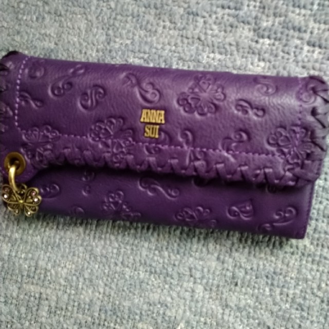 ANNA SUI　ダリア　口金長財布　パープル