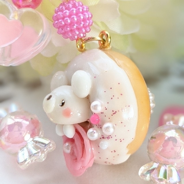 クマキティ ドーナツ ハンドメイド スイーツデコ キーホルダー