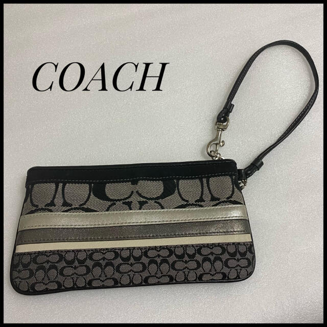 COACH コーチ シグネチャー キャンバス×レザー ポーチ