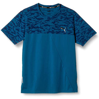 プーマ(PUMA)のPUMA プーマ トレーニングシャツ AOPベント半袖Tシャツ青 メンズM 新品(ウェア)