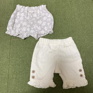 ニシマツヤ(西松屋)のショートパンツ かぼちゃパンツ ベビーパンツ　60 70 ２枚セット　春夏用(パンツ)