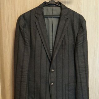 ユナイテッドアローズグリーンレーベルリラクシング(UNITED ARROWS green label relaxing)のボーダー　オシャレデザインジャケット（Lサイズ）(テーラードジャケット)