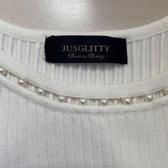 JUSGLITTY(ジャスグリッティー)のリブカットソー レディースのトップス(ニット/セーター)の商品写真