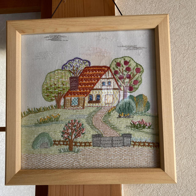 フランス刺繍風景画額の通販 by maron's shop｜ラクマ