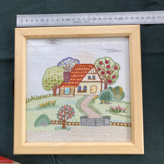 フランス刺繍風景画額の通販 by maron's shop｜ラクマ