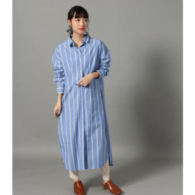 LOWRYS FARM(ローリーズファーム)のLOWRYS FARM ロングシャツワンピース　ブルーストライプ レディースのワンピース(ロングワンピース/マキシワンピース)の商品写真