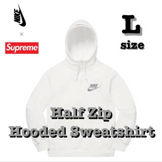 シュプリーム(Supreme)の完売‼️Supreme × Nike Half Zip フーディ 白 Lサイズ(パーカー)