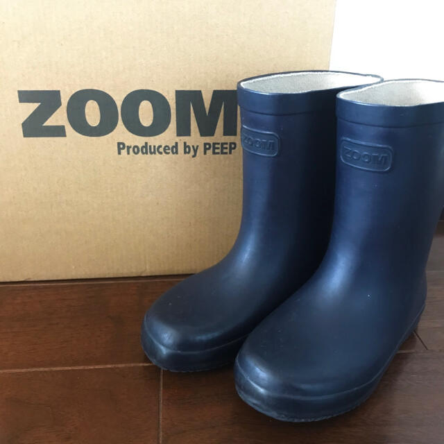 Zoom(ズーム)の17㎝　PEEP ZOOM  ズーム　レインブーツ　オールネイビー キッズ/ベビー/マタニティのキッズ靴/シューズ(15cm~)(長靴/レインシューズ)の商品写真