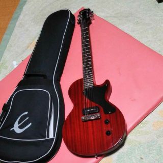 エピフォン(Epiphone)のEpiphone57レスポールjr改　シースルーワインレッド(エレキギター)