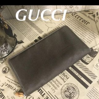 グッチ(Gucci)の【美品】☆GUCCI オールドグッチ　バンブー　ラウンドファスナー(長財布)