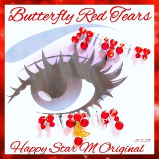 ❤★Butterfly Red Tears★partyまつげ バタフライ　レッド(つけまつげ)