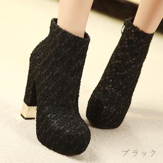 【42】25.5～26cm♡レースが可愛いショートブーツ(ブーツ)