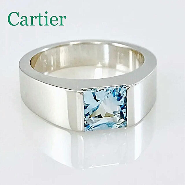 新品本物 Cartier - <Cartier> 750(WG) アクアマリン リング #50 ...