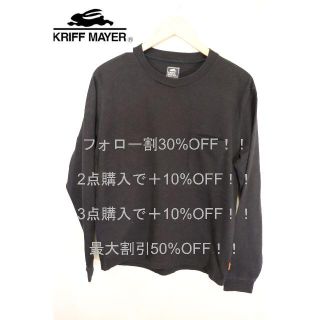 クリフメイヤー(KRIFF MAYER)の匿名即日発送!KRIFF MAYER胸ポケット付きロングスリーブ/ブラック美品M(Tシャツ/カットソー(七分/長袖))